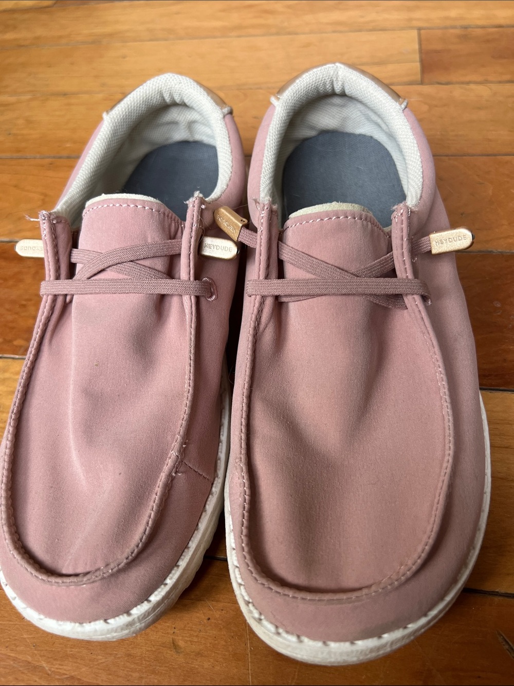 Hey Dude Pink and gold Slip-On Loafers for women